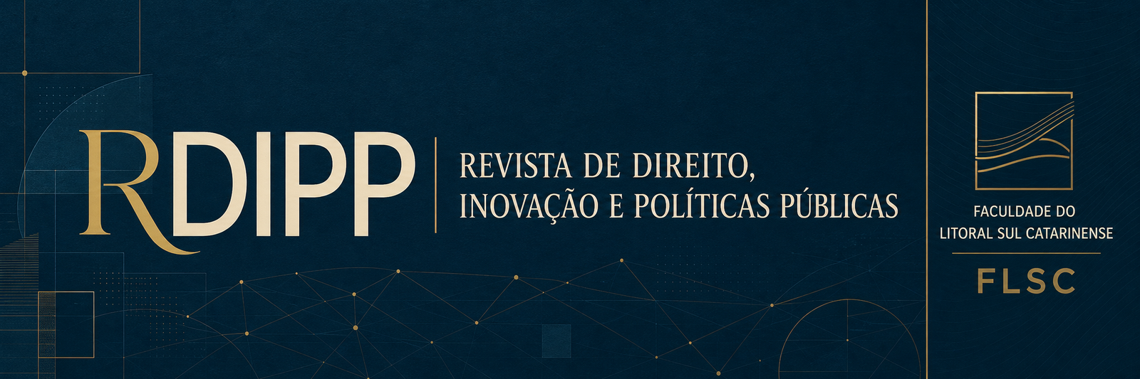Cabeçalho institucional da Revista de Direito, Inovação e Políticas Públicas — RDIPP, da Faculdade do Litoral Sul Catarinense.